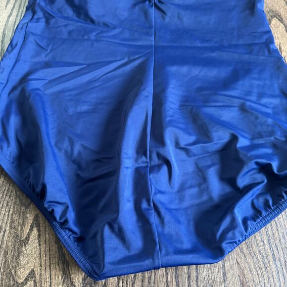 Lands End Womens Solid Navy Blue One Piece Swim Suit Size 14 Slimming - Picture 4 of 8